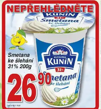 Hruška Kunín smetana ke šlehání nabídka