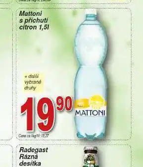 Hruška Mattoni s příchutí citron nabídka