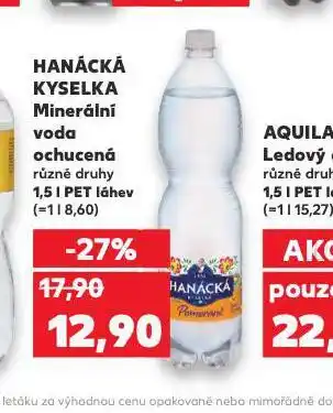 Kaufland Hanácká kyselka ochucená nabídka
