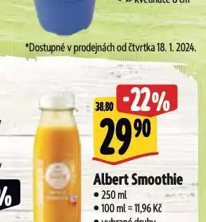 Albert Smoothie nabídka