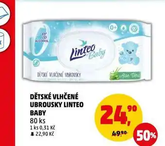 Penny Market Linteo dětské vlhčené ubrousky nabídka