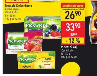 Globus Pickwick čaj nabídka