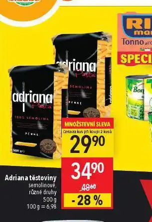 Globus Adriana těstoviny nabídka