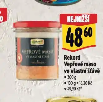 Albert Rekord vepřové maso ve vlastní šťávě nabídka