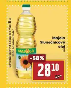 Billa Majola slunečnicový olej nabídka