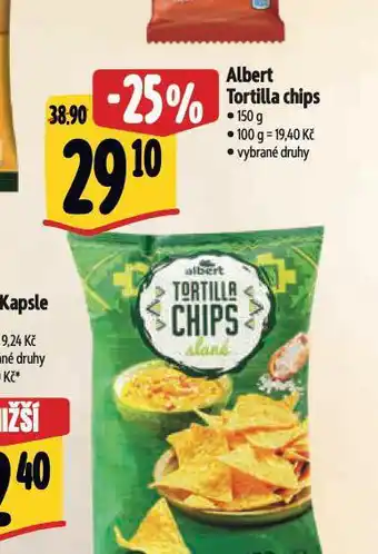 Albert Tortilla chips nabídka
