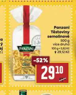 Billa Panzani těstoviny nabídka