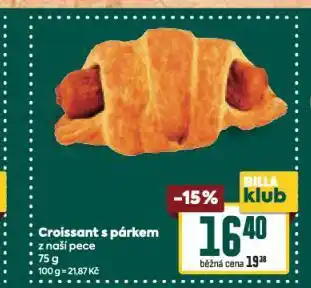 Billa Croissant s párkem nabídka