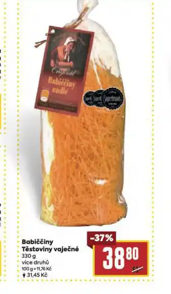 Billa Babiččiny těstoviny vaječné nabídka