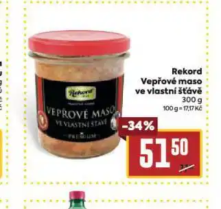 Billa Rekord vepřové maso ve vlastní šťávě nabídka