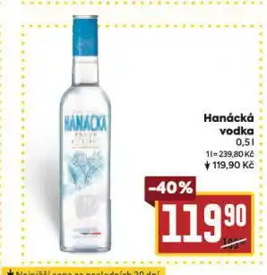 Billa Hanácká vodka nabídka