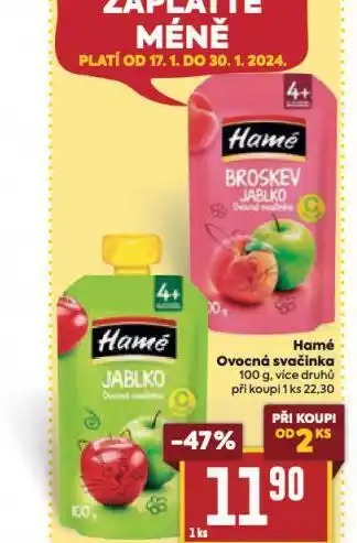 Billa Hamé ovocná svačinka nabídka