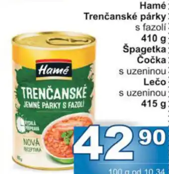 Jip Hamé Trenčanské párky nabídka