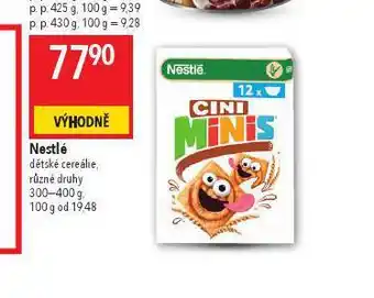 Globus Nestlé dětské cereálie nabídka
