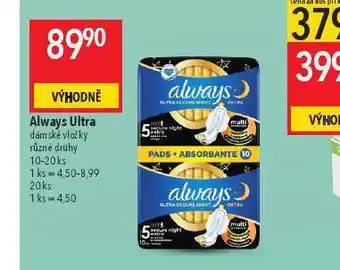 Globus Always ultra dámské vložky nabídka