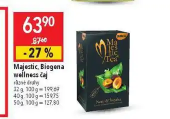 Globus Majestic, biogena wellness čaj nabídka