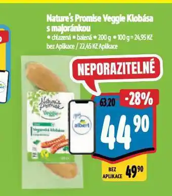 Albert Veggie klobása s majoránkou nabídka
