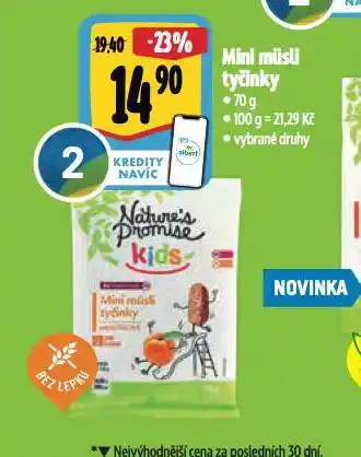 Albert Mini müsli tyčinky nabídka