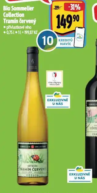 Albert Bio sommelier collection tramín červený nabídka