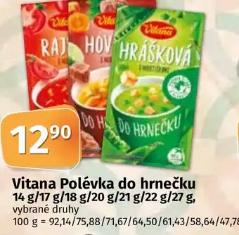 COOP TIP Vitana Polévka do hrnečku 14 g/17 g/18 g/20 g/21 g/22 g/27 g nabídka