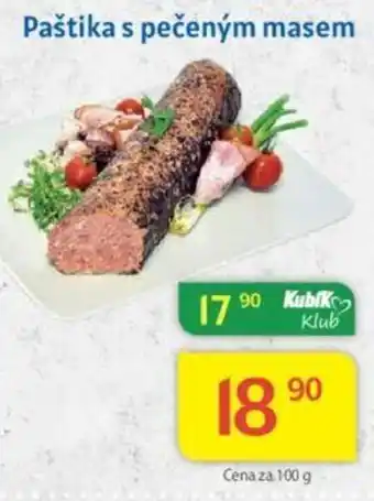 Kubík potraviny Paštika s pečeným masem nabídka