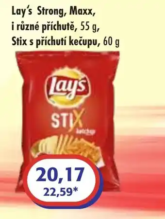 ČEPOS Lay's Strong, Maxx, i různé příchutě, 55 g, Stix s příchutí kečupu, 60 g nabídka