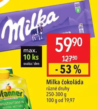 Globus Milka čokoláda nabídka