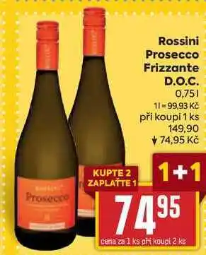 Billa Rossini prosecco frizzante d.o.c. 0,75l nabídka