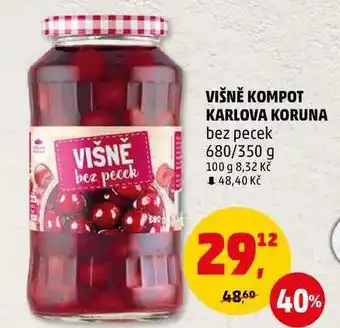 Penny Market Višně kompot karlova koruna bez pecek, 680/350 g nabídka