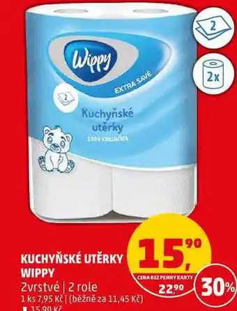 Penny Market Kuchyňské utěrky wippy 2vrstvé, 2 role nabídka
