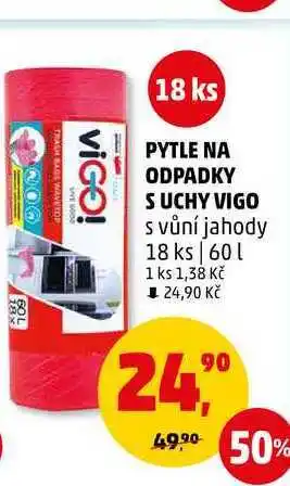 Penny Market Pytle na odpadky s uchy vigo s vůní jahody, 18 ks, 60 l nabídka