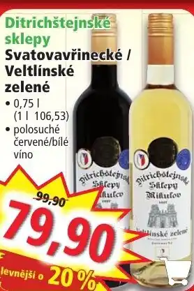 Norma Ditrichštejnské sklepy Svatovavřinecké / Veltlínské zelené 0.75L nabídka
