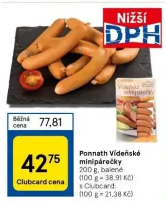Tesco Ponnath Vídeňské minipárečky nabídka