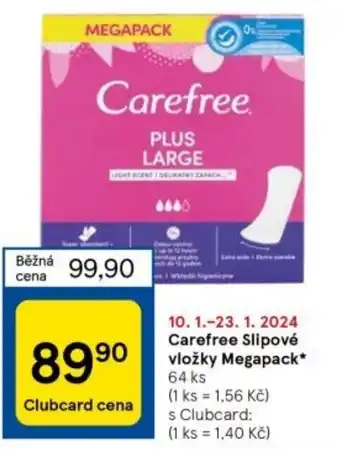Tesco Carefree Slipové vložky Megapack nabídka