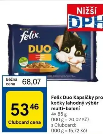 Tesco Felix Duo Kapsičky pro kočky lahodný výběr multi-balení nabídka