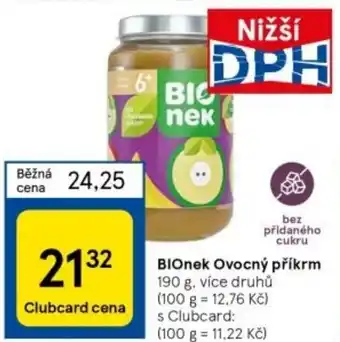 Tesco BIOnek Ovocný příkrm nabídka