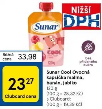 Tesco Sunar Cool Ovocná kapsička malina, banán, jablko nabídka