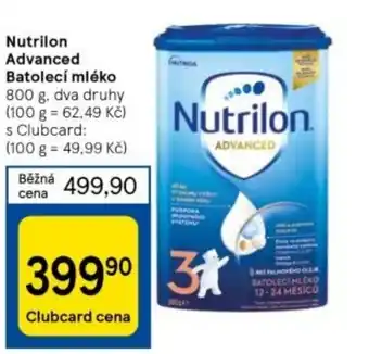 Tesco Nutrilon Advanced Batolecí mléko nabídka