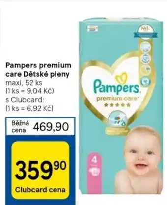 Tesco Pampers premium care Dětské pleny nabídka