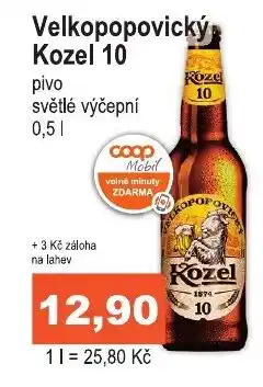 COOP DISKONT Velkopopovický Kozel 10 nabídka