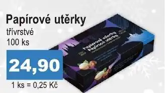 COOP DISKONT Papírové utěrky třívrstvé 100 ks nabídka