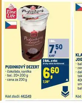 Makro Pudinkový dezert nabídka