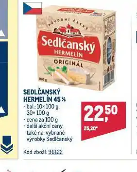 Makro Sedlčanský hermelín 45% nabídka