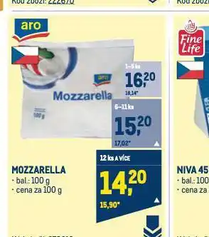 Makro Mozzarella nabídka