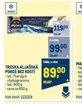 Makro Treska aljašská porce bez kostí nabídka