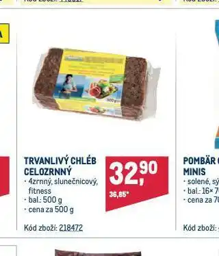 Makro Trvanlivý chléb celozrnný nabídka