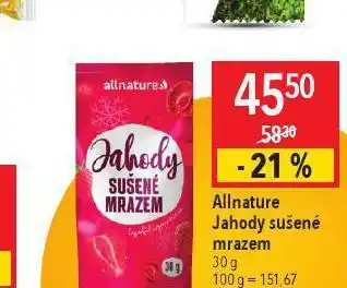 Globus Allnature jahody sušené mrazem nabídka