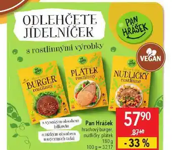 Globus Pan hrášek hrachový burger nabídka