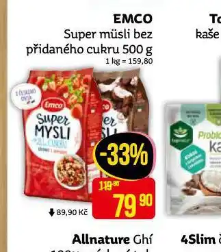 Teta Emco super müsli bez přidaného cukru nabídka