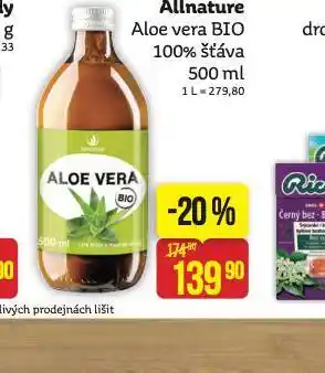 Teta Allnature aloe vera bio 100% šťáva nabídka